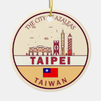 Taipei Taiwan City Skyline Emblem