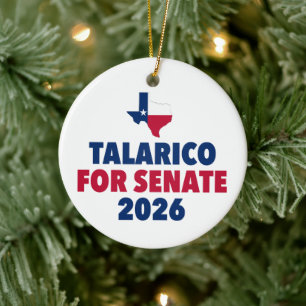 Adorno De Cerámica Talarico para Senado Elección Texas Navidad 2026