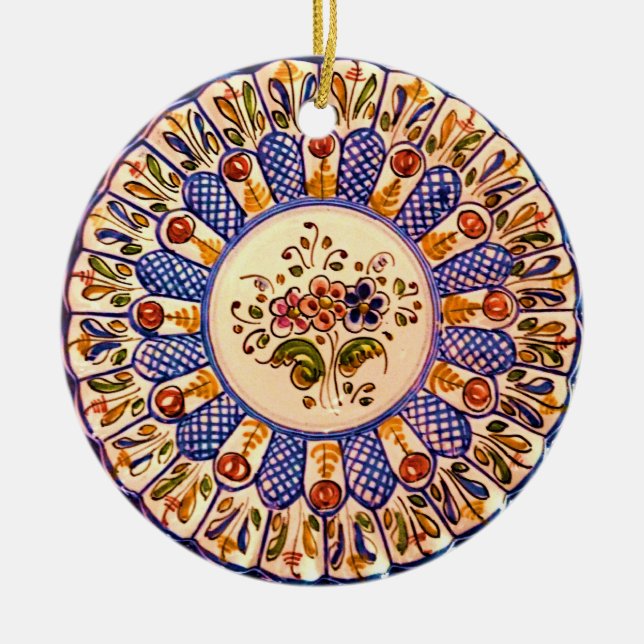 Adorno De Cerámica Talavera Cinco (Frente)