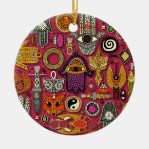 Adorno De Cerámica talismanes viva magenta