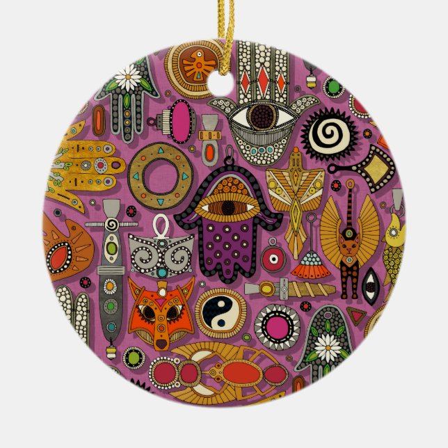 Adorno De Cerámica talismans peony (Frente)