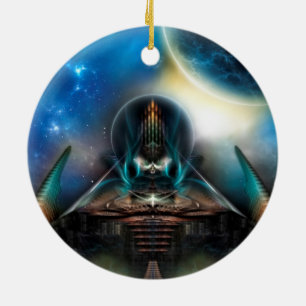 Adorno De Cerámica Tamalin 5 Arte fractal de ciencia ficción