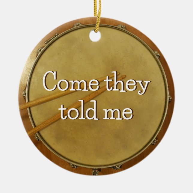 Adorno De Cerámica Tambor de tambor pequeño (Frente)