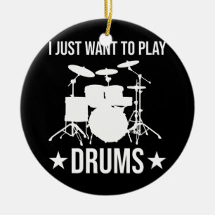 Adorno De Cerámica Tambor, quiero tocar tambores divertidos