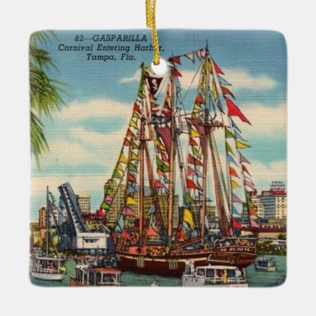 Adorno De Cerámica Tampa Florida Gasparilla (Anverso)