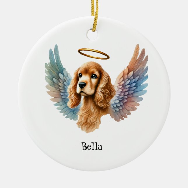 Adorno De Cerámica Tan Cocker Spaniel Memorial Mascota Design (Frente)