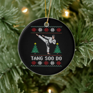 Adorno De Cerámica Tang Soo Do Navidad Suéter Feo Artes Marciales