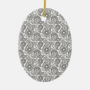 Adorno De Cerámica Tangerine Black Paisley