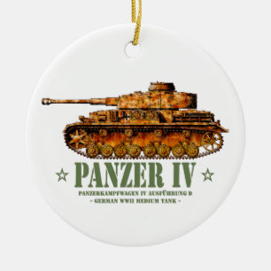 Adorno De Cerámica Tanque medio alemán Panzer IV D de la Segunda Guer