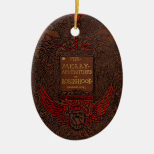 Adorno De Cerámica Tapa del libro Robin Hood de enlace antiguo