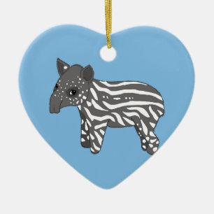 Adorno De Cerámica tapir del bebé azul