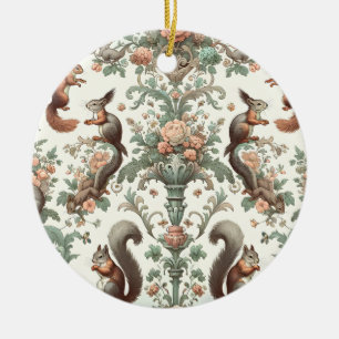 Adorno De Cerámica Tapiz de ardilla forestal victoriana