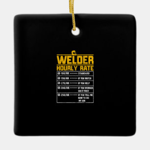Adorno De Cerámica Tarifa por hora divertida para el soldador   Regal