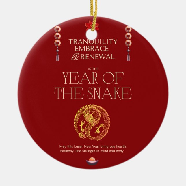 ADORNO DE CERÁMICA TARJETA CHINA DE REUNIÓN PARA AÑO NUEVO (Frente)