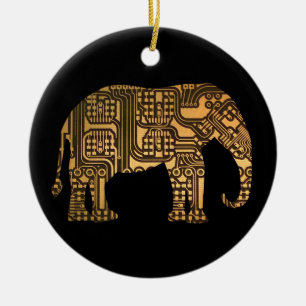 Adorno De Cerámica Tarjeta de circuito del elefante de cobre