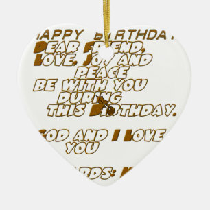 Adorno De Cerámica Tarjeta de cumpleaños para un amigo cristiano