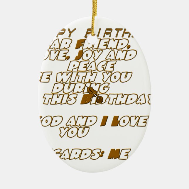 Adorno De Cerámica Tarjeta de cumpleaños para un amigo cristiano (Frente)