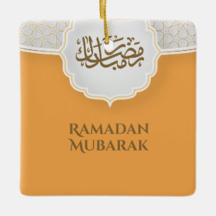 Adorno De Cerámica Tarjeta de Eid Mubarak con Masjid