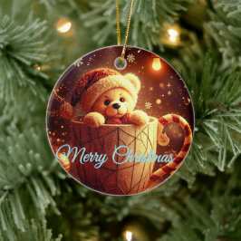 Adorno De Cerámica Tarjeta de Navidad 