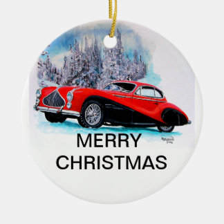 Adorno De Cerámica TARJETA DE NAVIDAD 1951 del cupé de Talbot-Lago