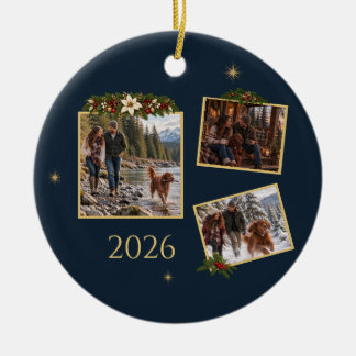 Adorno De Cerámica Tarjeta de Navidad con foto Making Spirits Bright