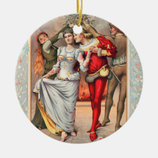 Adorno De Cerámica Tarjeta de Navidad de Prang (ca. 1886) 