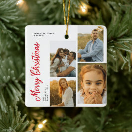 Adorno De Cerámica Tarjeta de Navidad Minimalista con Fuente de Letra