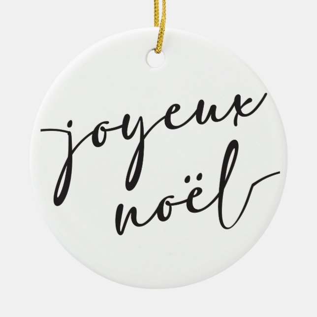 Adorno De Cerámica Tarjeta de Navidades Joyeux Noel para navidad fran (Frente)