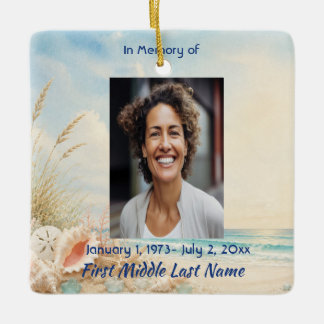 Adorno De Cerámica Tarjeta de recuerdo de oración memorial de playa y