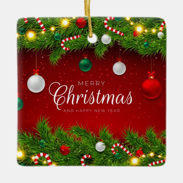 Adorno De Cerámica Tarjeta de vacaciones plana, tamaño: 4,25" x 5,5", (Anverso)