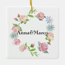 Adorno De Cerámica tarjeta floral acuarela