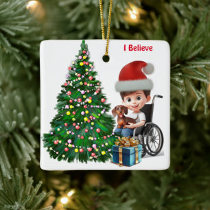 Adorno De Cerámica Tarjeta para niños Navidades Dachshund y Necesidad