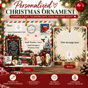 Adorno De Cerámica Tarjeta postal de Navidad personalizada para perso