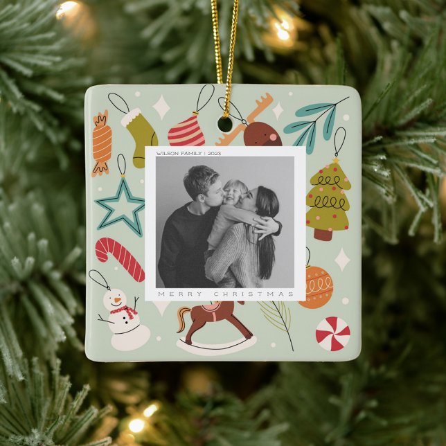 Adorno De Cerámica Tarjeta postal de vacaciones de navidades de fotog (Subido por el creador)