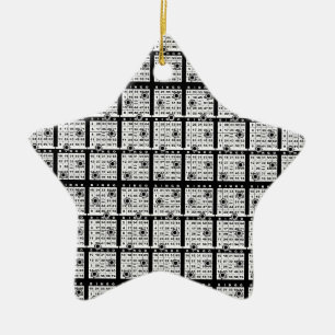 Adorno De Cerámica Tarjetas de Bingo Negro