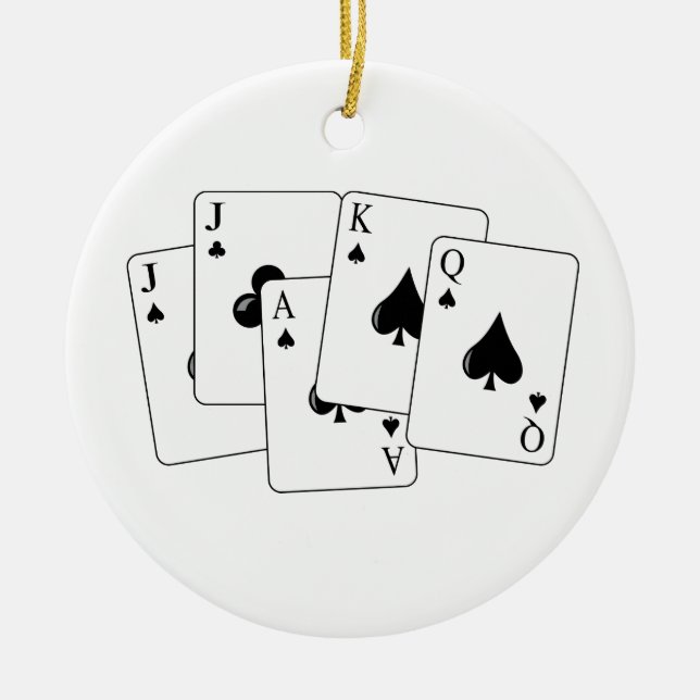 Adorno De Cerámica Tarjetas Euchre (Frente)