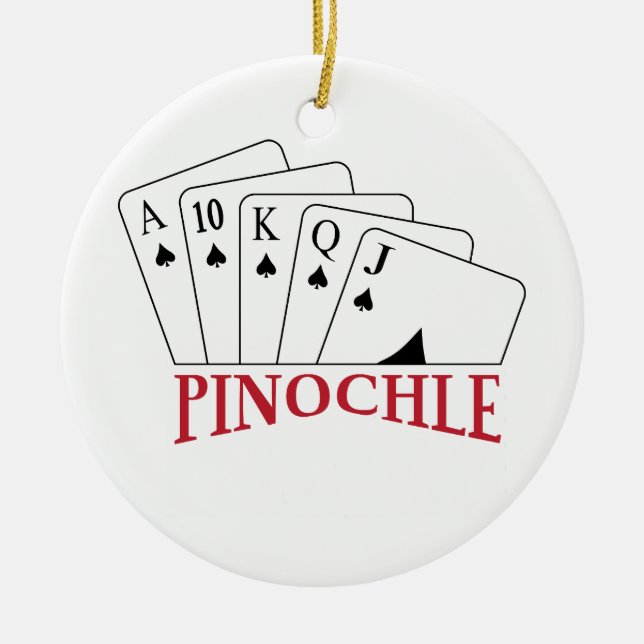 Adorno De Cerámica Tarjetas Pinochle (Frente)