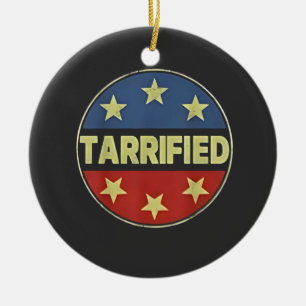 Adorno De Cerámica Tarrfied Anit Trump Patriota Americano