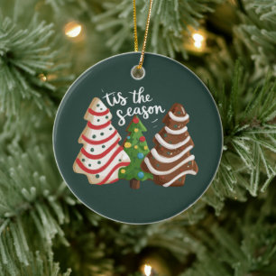 Adorno De Cerámica Tarta de árbol de Navidad Es la temporada de vacac