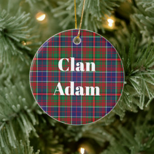 Adorno De Cerámica Tartan Antiguo del Clan Adam