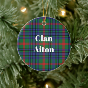 Adorno De Cerámica Tartan Antiguo del Clan Aiton