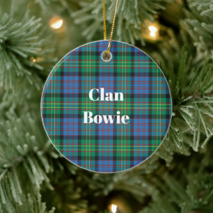 Adorno De Cerámica Tartan Antiguo del Clan Bowie