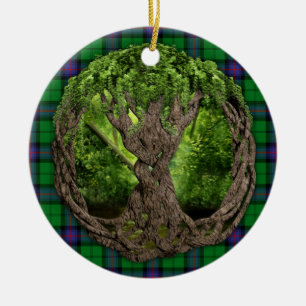 Adorno De Cerámica Tartán de Armstrong del clan y árbol de la vida