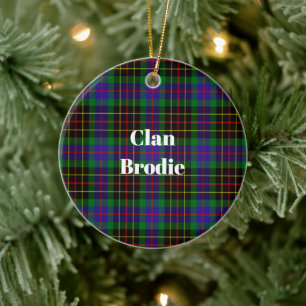 Adorno De Cerámica Tartan de Caza del Clan Brodie