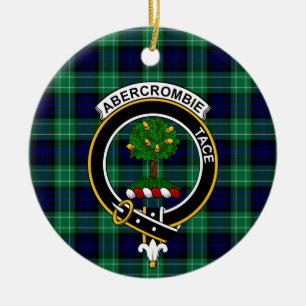 Adorno De Cerámica Tartan de caza y escudo del clan escocés Abercromb