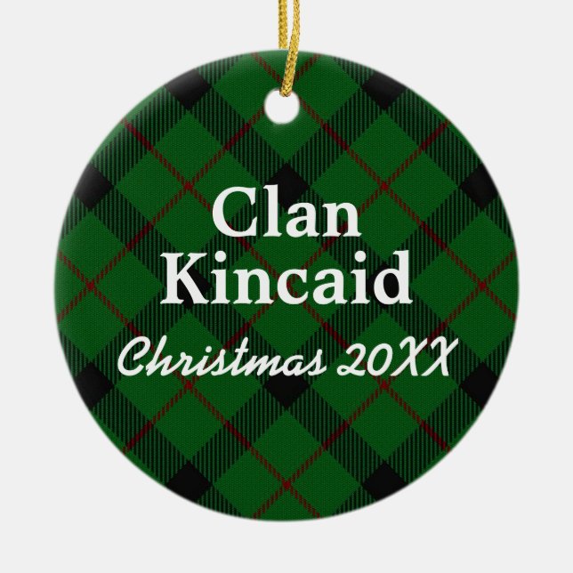 Adorno De Cerámica Tartán del escocés de Kincaid del clan (Frente)