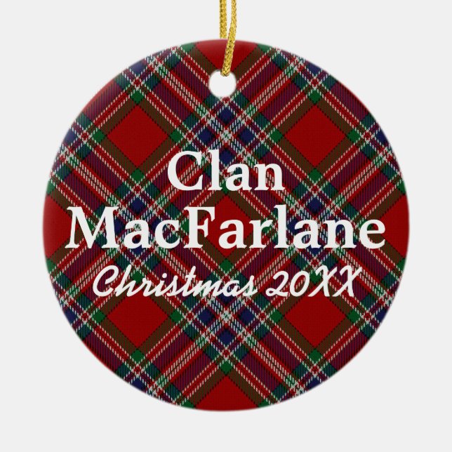 Adorno De Cerámica Tartán del escocés de MacFarlane del clan (Frente)