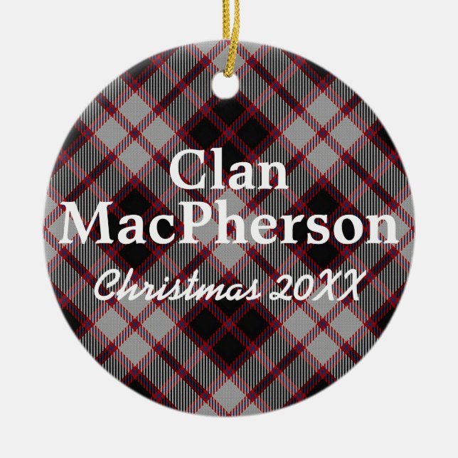 Adorno De Cerámica Tartán del escocés de MacPherson del clan (Frente)