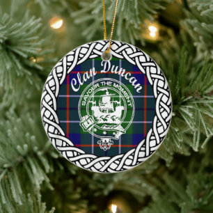 Adorno De Cerámica Tartan y emblema del Clan Duncan escocés