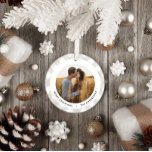 Adorno De Cerámica Tártaro de búfalo Navidades de fotografía naturale<br><div class="desc">Tartán búfalo beige moderno natural 1 foto Navidades decoración de vacaciones adorno. Diseño minimalista,  depurado y elegante.</div>